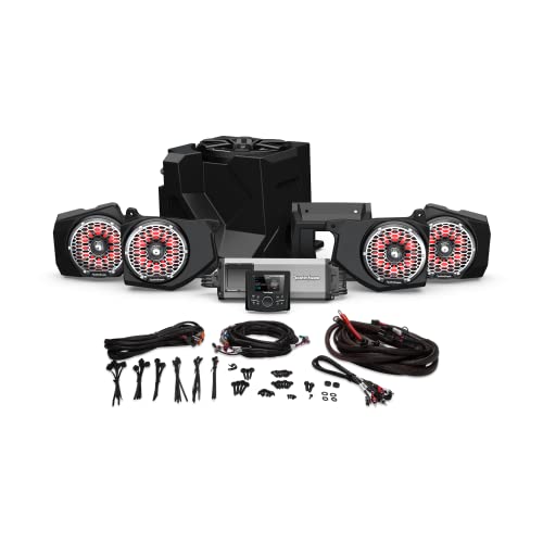 Rockford Fosgate RNGR18-STG6 Audio Kit: PMX-3 Receiver, 1500-Watt Amp, M2 Series Color Optix Multicolor LED Lighted Front & Rear Speakers Plus Subwoofer for Select Polaris Ranger Models (2018-2022) Rockford Fosgate RNGR18-STG6 Audio Kit: PMX-3 Receiver, 1500-Watt Amp, M2 Series Color Optix Multicolor LED Lighted Front & Rear Speakers Plus Subwoofer for Select Polaris Ranger Models (2018-2022)